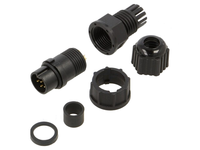 Connector: rond; stekker; maat B; mannelijk; PIN: 6; bajonet; 5A Connector: rond; stekker; maat B; mannelijk; PIN: 6; bajonet; 5A